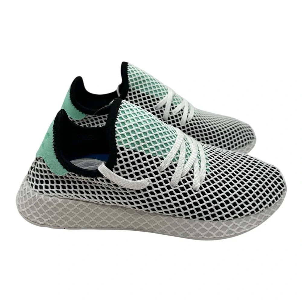 Adidas Deerupt‎ Runner Running Shoes Mens 11.5 Black/Green/White Sneakers B28076